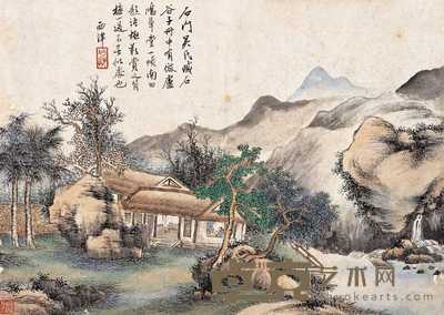 顾麟士 庐鸿草堂图 册页 26.5×37.4cm